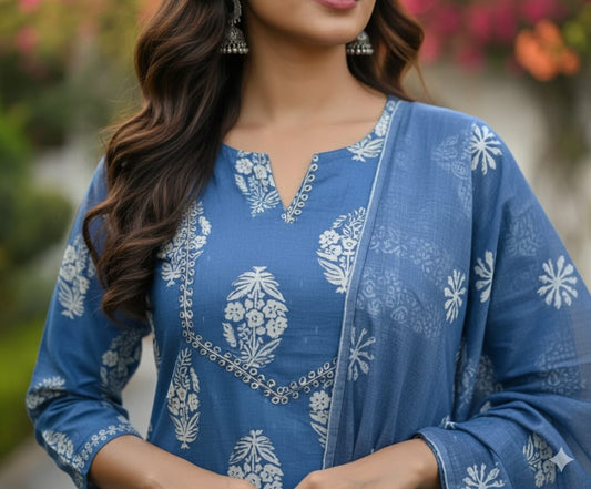 Cotton Straight Kurti Set