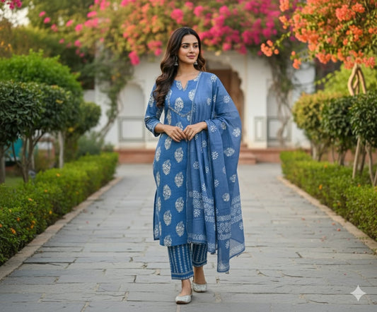 Cotton Straight Kurti Set